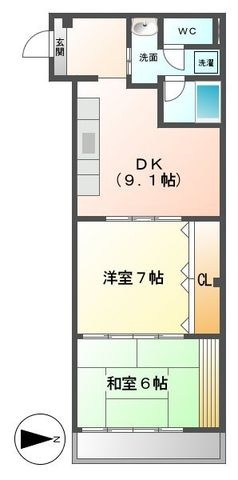 拡大写真：ハウス三木 2階203の間取り