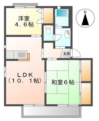 拡大写真:シャーメゾンJINNO 2階202の間取り