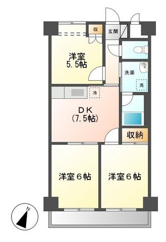 拡大写真:第7水野マンション 4階342の間取り