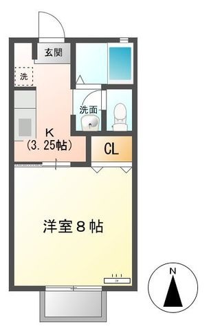 拡大写真:新居浜市久保田町2丁目 2階207の間取り