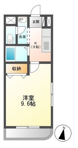 拡大写真:エストゥディオKATO 2階201の間取り