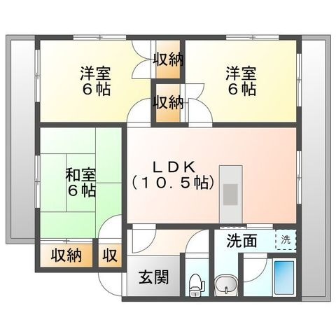 拡大写真:馬渕マンション 1階101の間取り