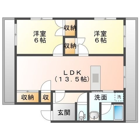 拡大写真:馬渕マンション 2階201の間取り