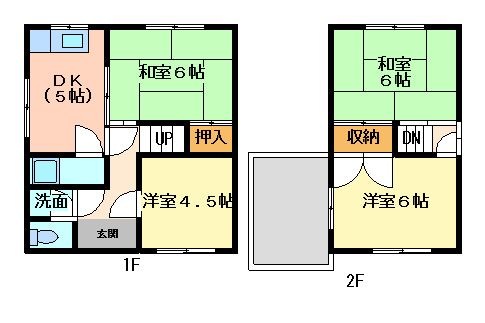 拡大写真：観音寺市坂本町７丁目 2階1の間取り
