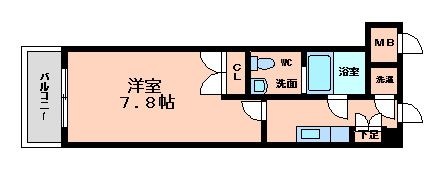 拡大写真：福岡市博多区博多駅南２丁目 13階1312の間取り