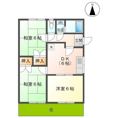 拡大写真:裾野市茶畑 1階102の間取り