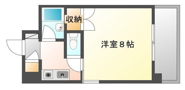 拡大写真:広島市西区横川町3丁目 6階601の間取り