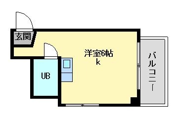 拡大写真：広島市中区東白島町 4階402の間取り