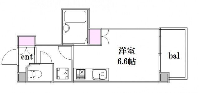 拡大写真:広島市西区中広町1丁目 5階510の間取り