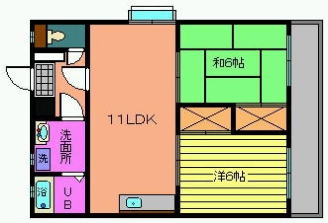拡大写真:広島市安佐南区上安2丁目 3階301の間取り