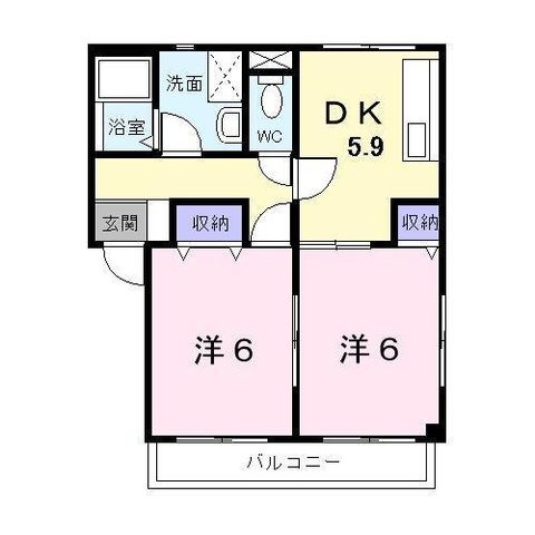拡大写真:廿日市市陽光台3丁目 2階202の間取り