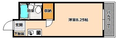 拡大写真:広島市中区舟入本町 4階403の間取り