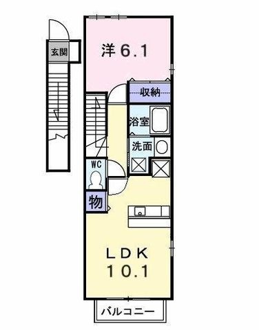 拡大写真:ルミナスNishihara 2階201の間取り