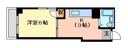 拡大写真：広島市中区十日市町２丁目 4階401の間取り