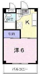 拡大写真:シティハイツ西本YS 2階204の間取り