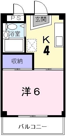 拡大写真：シティハイツ西本ＹＳ 2階205の間取り