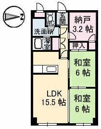 拡大写真:広島市西区三滝本町1丁目 4階402の間取り