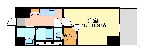 拡大写真：広島市中区大手町５丁目 8階803の間取り