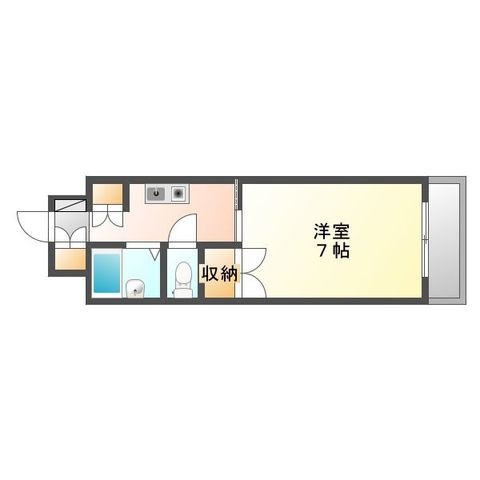 拡大写真:広島市中区東白島町 4階402の間取り