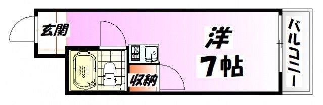 拡大写真:広島市南区西蟹屋3丁目 2階206の間取り