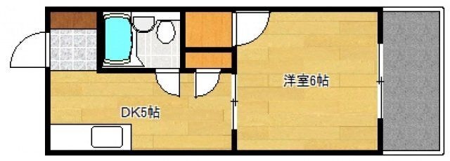 拡大写真:広島市西区三滝本町2丁目 3階307の間取り