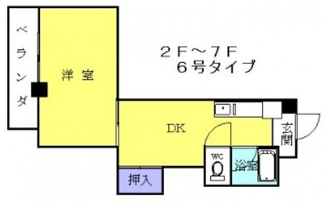 拡大写真：広島市南区東雲本町１丁目 3階306の間取り