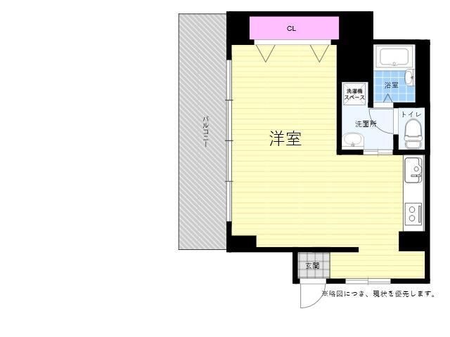拡大写真:広島市中区舟入川口町 2階201の間取り