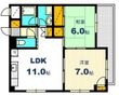 広島市中区西川口町の間取図
