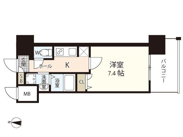 拡大写真:広島市中区国泰寺町1丁目 4階402の間取り
