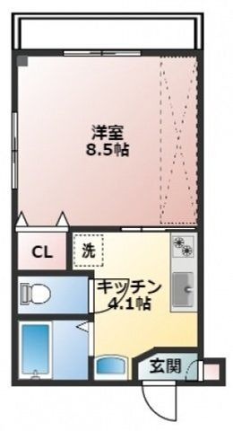 拡大写真:広島市佐伯区楽々園4丁目 4階402の間取り