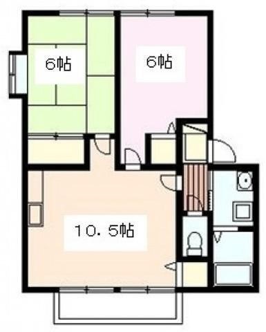 拡大写真：広島市佐伯区千同２丁目 2階202の間取り