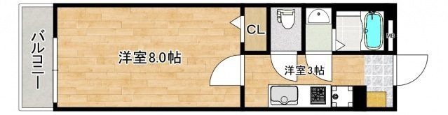 拡大写真:広島市南区西旭町 4階403の間取り