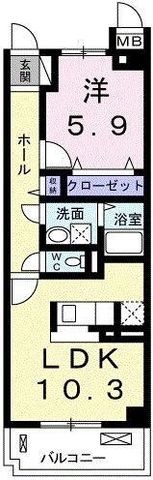 拡大写真：グランツ大町 2階205の間取り