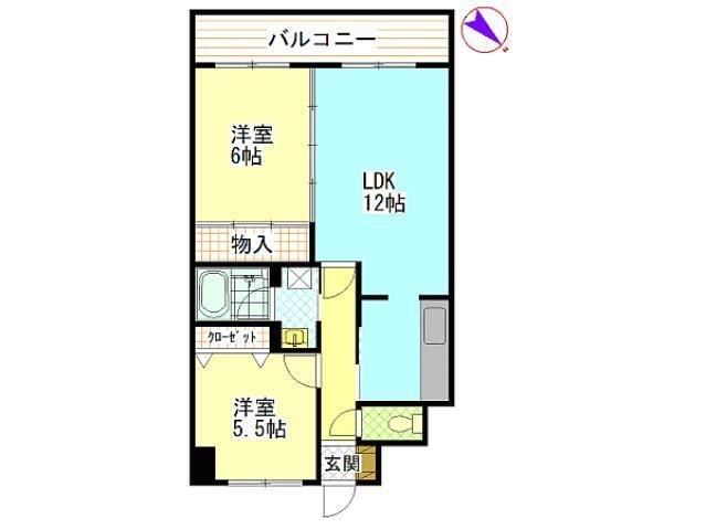 拡大写真:広島市安佐南区大町東4丁目 3階302の間取り