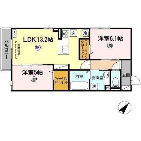 拡大写真:フィオーレ府中本町 1階103の間取り