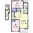 Urara WestⅡの間取図