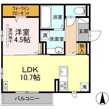 拡大写真:安芸郡坂町坂西2丁目 2階201の間取り