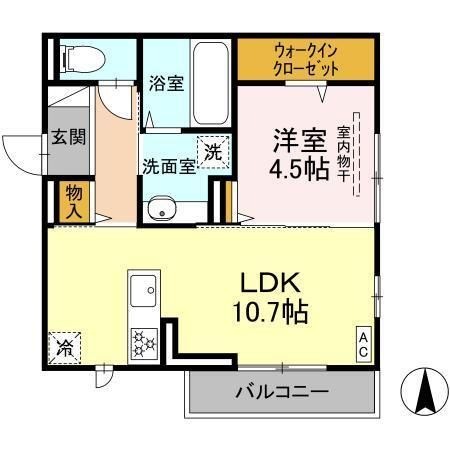 拡大写真：安芸郡坂町坂西２丁目 3階304の間取り
