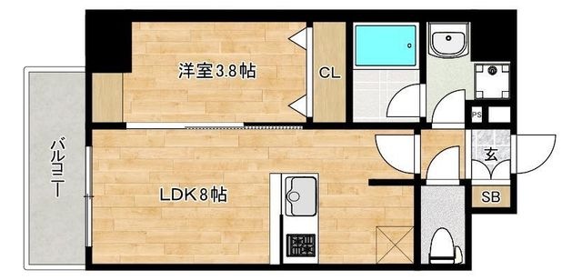 拡大写真:大阪市浪速区幸町2丁目 7階701の間取り