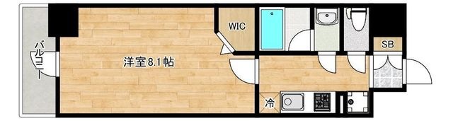 拡大写真:大阪市西区九条南1丁目 2階205の間取り