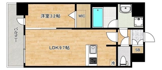 拡大写真:大阪市西区九条南1丁目 8階801の間取り