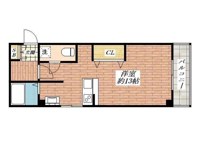 拡大写真:山崎第3マンション 6階601の間取り