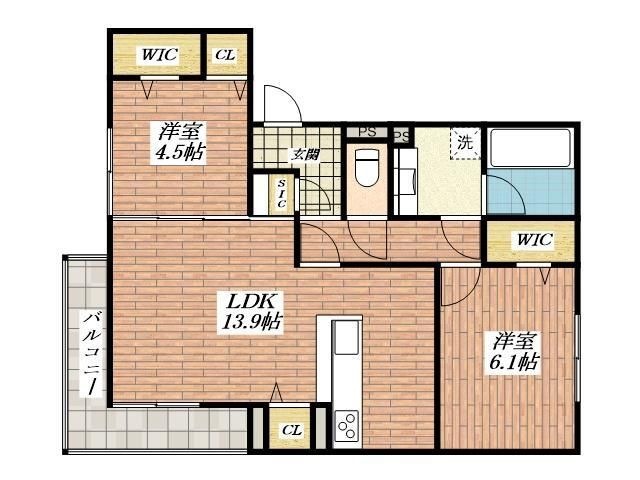 拡大写真:D-residence南茨木 3階301の間取り
