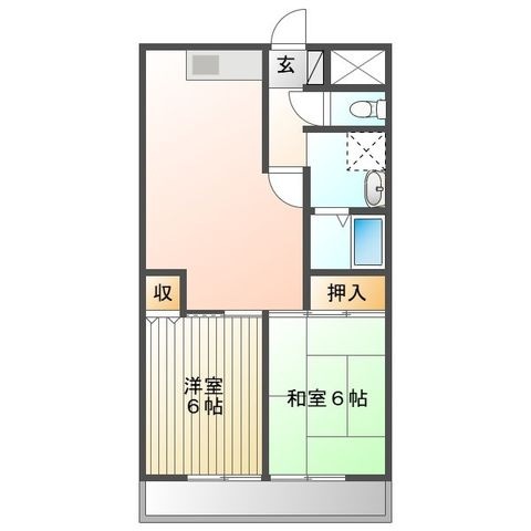拡大写真:サンパレス國分 4階403の間取り