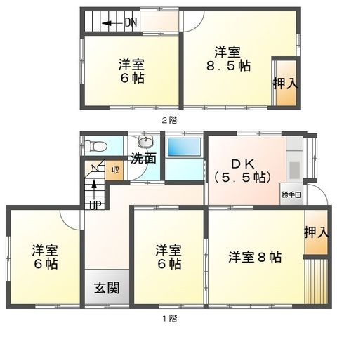 拡大写真:宇和島市柿原 1の間取り