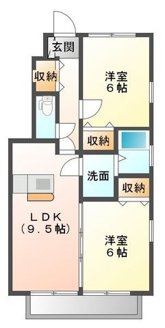 拡大写真：都城市吉尾町 2階101の間取り