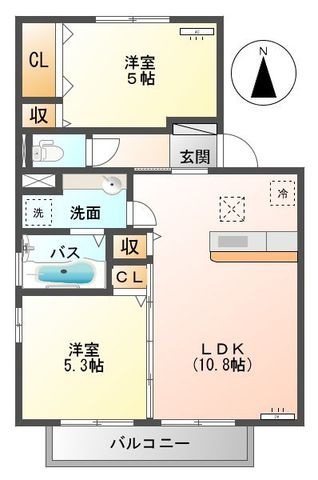 拡大写真:北諸県郡三股町大字樺山 2階202の間取り
