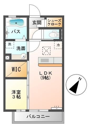 拡大写真:都城市南鷹尾町 2階205の間取り
