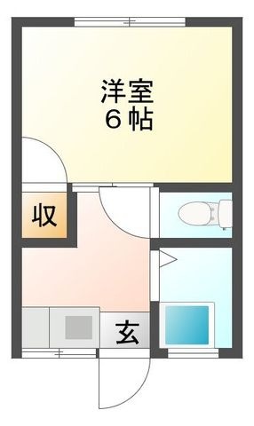 拡大写真:佐世保市若葉町 2階203の間取り