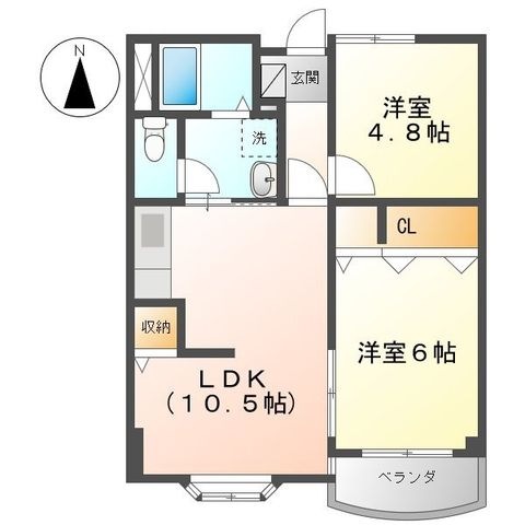 拡大写真:レジデンスマルクラ 4階403の間取り